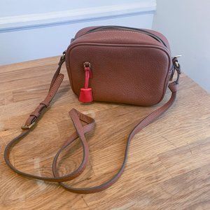 J. Crew Brown Leather Signet Crossbody Bag